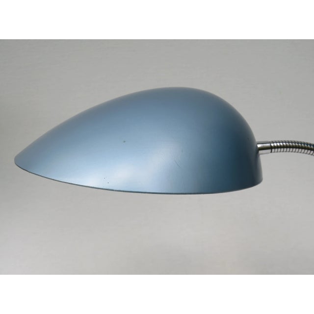 Blue Blue-Metallic Table Lamps with Chromed Arm, 1950s, Set of 2 For Sale - Image 8 of 16
