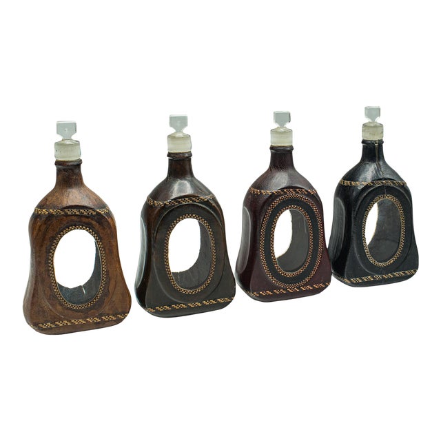 1900's Set of 4 Antique Spirit Bottles For Sale