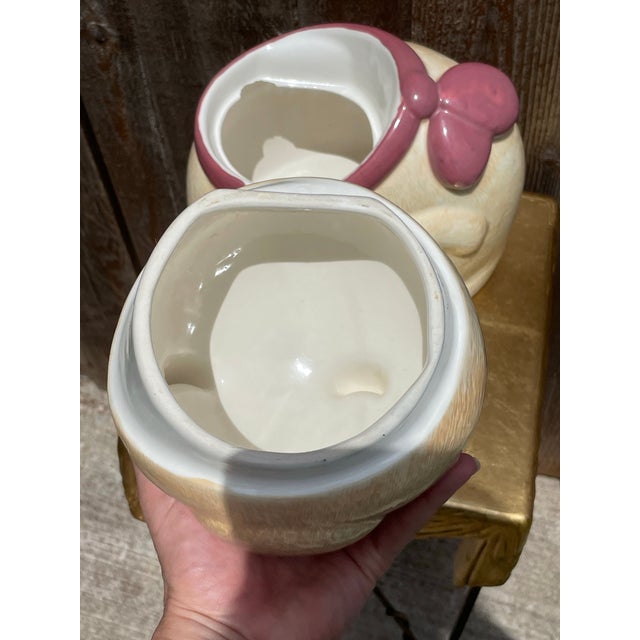 1980s Vintage Treasure Craft Ginger Cat Cookie Jar W/ Flower by Susan Marie For Sale - Image 5 of 5