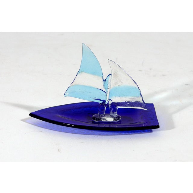 Vintage Modern Murano Glass Model of Sailing Ships For Sale - Image 12 of 18