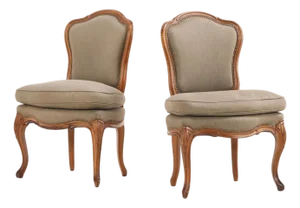 Graceful Pair of Louis XV Style Side Chairs, C. 1930.