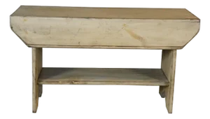 20th Century Rustic Primitive Outdoor Pine Farmhouse Patio Bench Stool Seat 33"