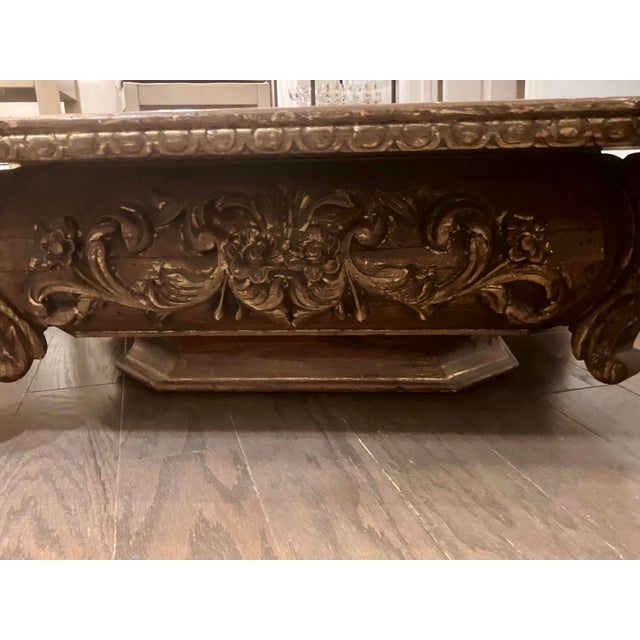 Restoration Hardware Gilded, Baroque French-Style, Solid Wood Coffee Table For Sale - Image 4 of 6