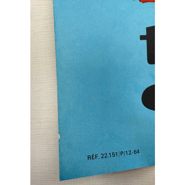 Cerulean C. 1960s, Air France – The Caribbean, Modernist, Original Vintage Lithograph Travel Poster Printed in France, Artist Jacques Nathan-Garamond For Sale - Image 8 of 9