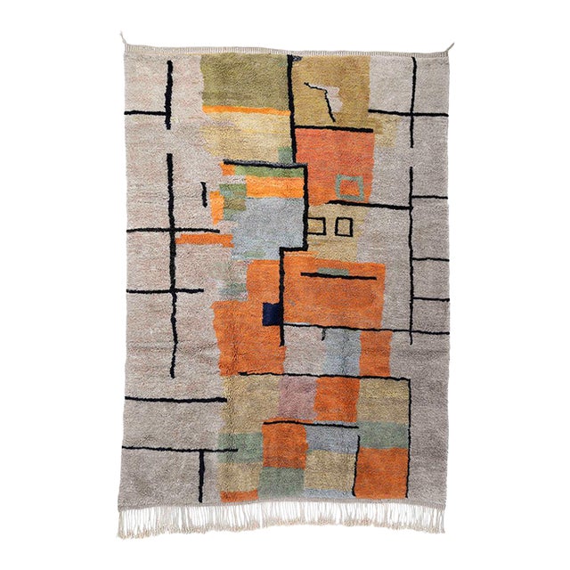 Premium Hand-Knotted Moroccan Wool Rug | 12'1" X 8'8" | One of a Kind For Sale