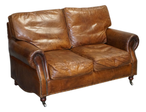 Halo Balmoral Heritage 2-Seater Sofa in Brown Leather from Timothy Oulton