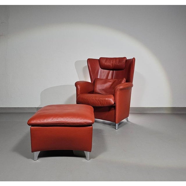 Set of DS-23 Lounge Chair and Ottoman by Franz Josef Schulte for de Sede For Sale - Image 3 of 18