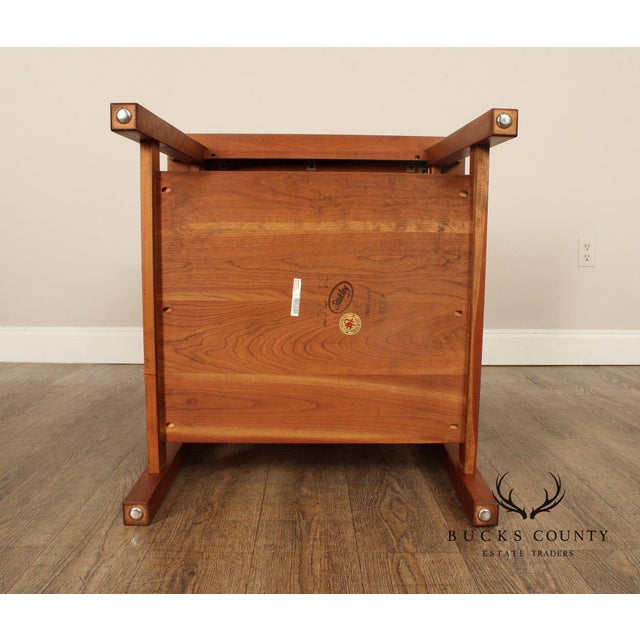 Wood Stickley Mission Collection Cherry Spindle Lamp Table For Sale - Image 7 of 12
