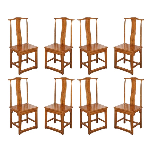20th Century Ming Style Chinese Dining Room Chairs- Set of 8 For Sale