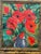 Red Boulet Red Flower Still Life Painting, Signed For Sale - Image 8 of 12