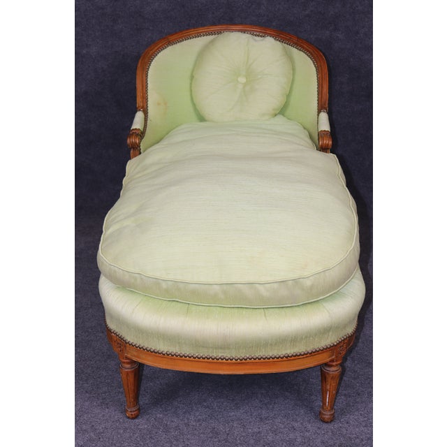 Wood French Louis XVI Style Chaise Lounge Daybed Recamier Circa 1930 For Sale - Image 7 of 13