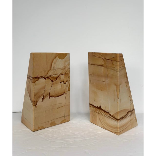 Mid-Century Modern 1970s Mid Century Architectural Tapered Picture Jasper Bookends - A Pair For Sale - Image 3 of 7