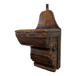 Antique Carved French Wooden Wall Corbel Wall Bracket With Hidden Compartment For Sale