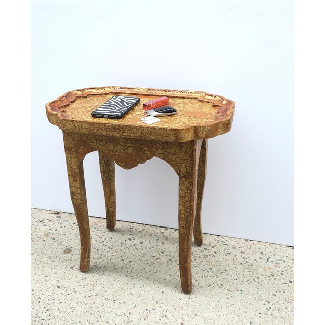 Italian Gold Giltwood Side Table For Sale - Image 10 of 17