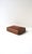 An Italian brown/light‑brown leather box with gold detail, Mid‑Century Modern design, circa mid‑20th century, Italy. A...