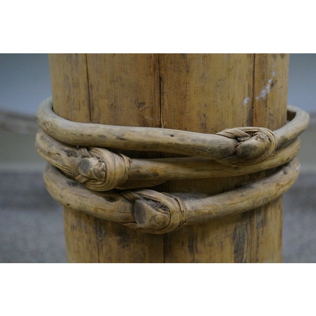 Antique Tibetan Wood Yak Butter Churn Bucket 29" For Sale - Image 9 of 11