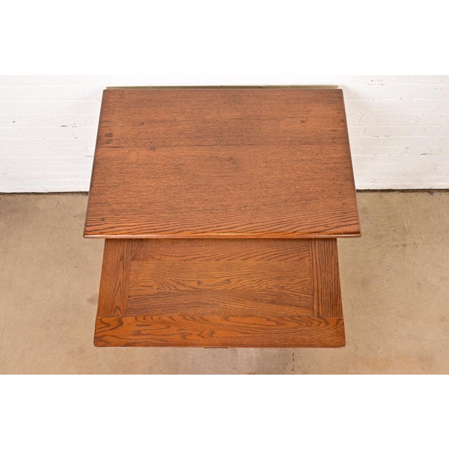 Antique Arts & Crafts Carved Oak Five-Drawer Flat File or Chest of Drawers, Circa 1900 For Sale - Image 10 of 14