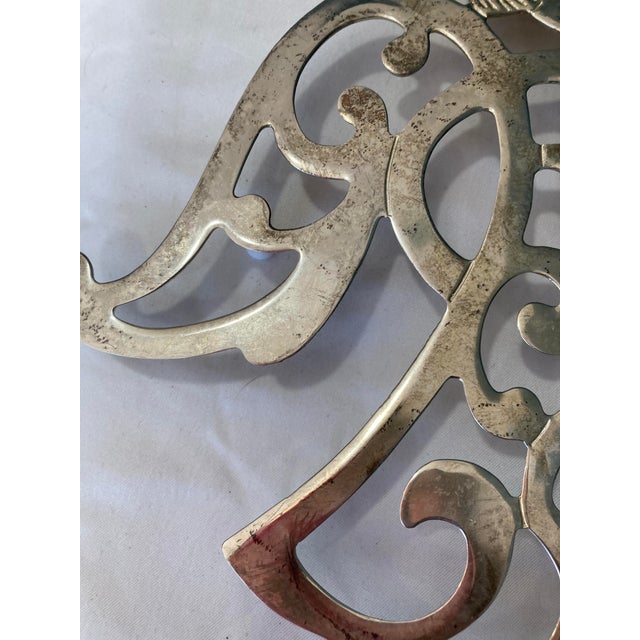 Vintage Silverplate Angel Trivets, Set of Two For Sale - Image 4 of 12