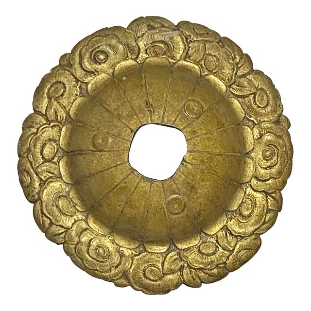 Vintage Floral Rose Bronze Ceiling Light Plate For Sale