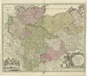 Antique Engraved Map of Saxonia in Northern Germany, 1721