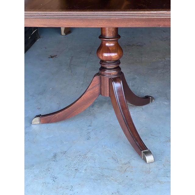 Ethan Allen Mahogany Double Pedestal Abbott Dining Table Chairish