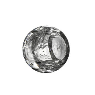 Cut Crystal Sphere Orb Round Bowl Cigar/Cigarette Ashtray For Sale