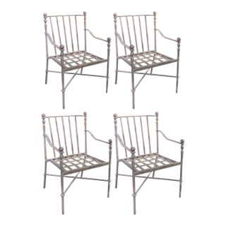 Set of Four Michael Taylor Montecito Garden Dining Armchairs For Sale