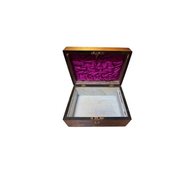 Late 19th Century Victorian Rosewood Box With Mother of Pearl Inlay For Sale - Image 9 of 11