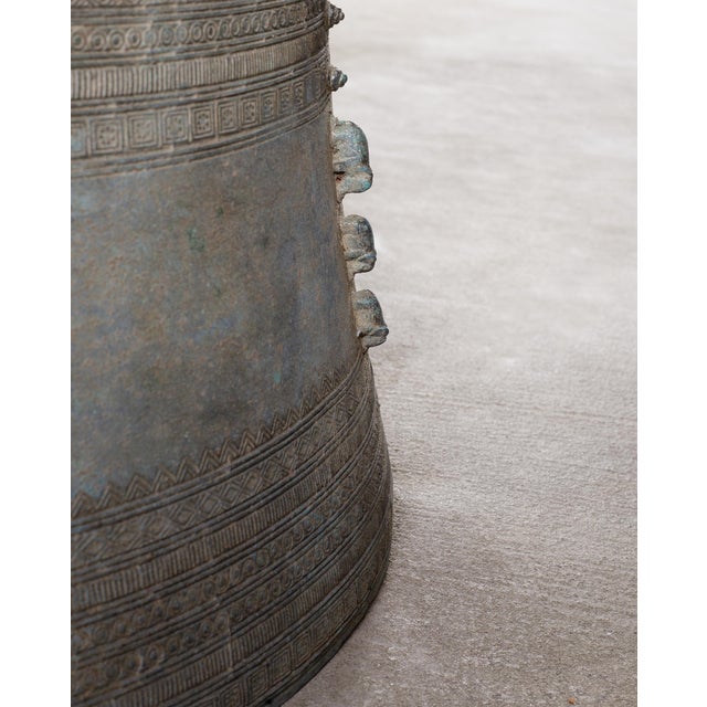 Southeast Asian Bronze Elephant Rain Drum Drinks Table 2 Ft For Sale - Image 13 of 18