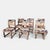 A striking set of six Mid-Century Parsons dining chairs, custom upholstered in a vintage Japanese designer textile, these...