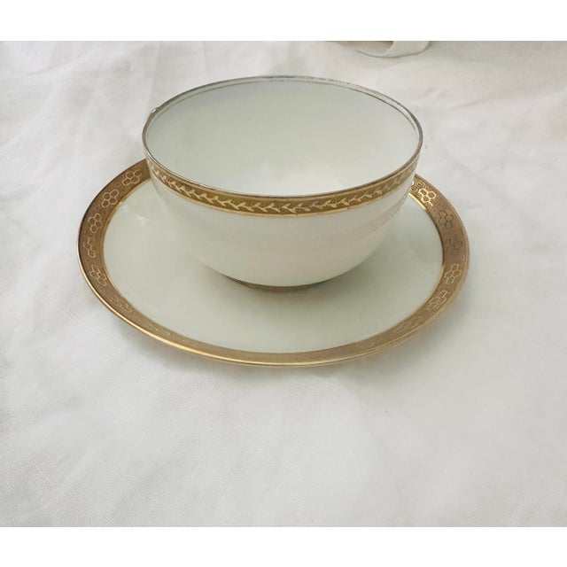 Vintage Set of 6 Vignaud Limoges Gold Rim Cups For Sale In Palm Springs - Image 6 of 6
