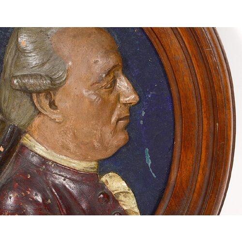 French Antique 18th-C. Oval Terracotta Portrait Plaque For Sale - Image 3 of 5