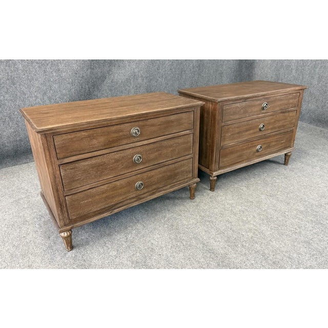French Pair of Restoration Hardware Maison Collection 38″ Nightstands For Sale - Image 3 of 13