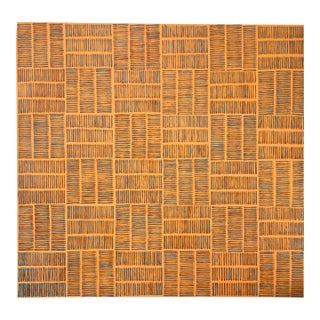 "Surface Tension on an Apricot Sea" by Susan Bleakley. Oil on Canvas Abstract Painting For Sale