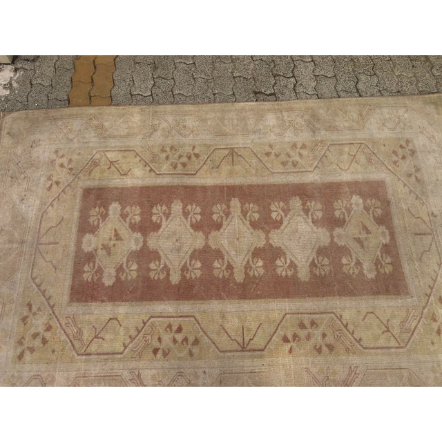 Textile Turkish Handmade Oversize Tribal Beige Rug For Sale - Image 7 of 11