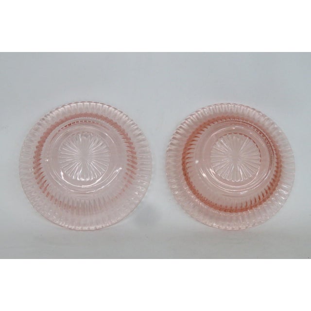 1930s Anchor Hocking Queen Mary Pair of 2 Dessert Bowls Pink Depression Glass For Sale - Image 10 of 12