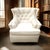 Cream Exquisite Cream Color High-Quality Mid-Century Modern Masterpiece Wingback Chair and Matching Ottoman Set For Sale - Image 8 of 10