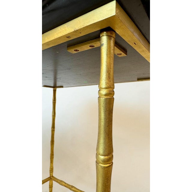 French Nesting Tables in Lacquered Wood and Brass from Maison Jansen, Set of 3 For Sale - Image 16 of 18