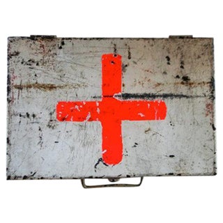 30s Industrial Military First Aid Metal Box For Sale