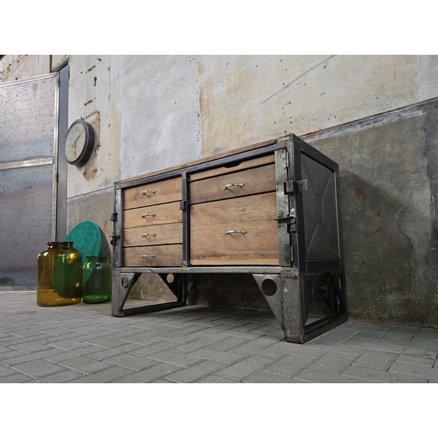 Great refurbished chest of drawers, made from part of an old army truck. The outside is made of steel and has new drawers...