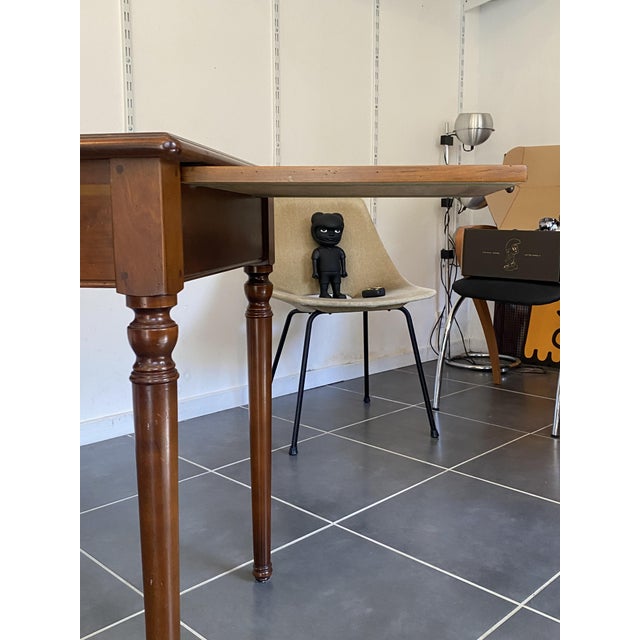 Vintage Cherry Wood and Marquetry Desk, 1950s For Sale - Image 10 of 18