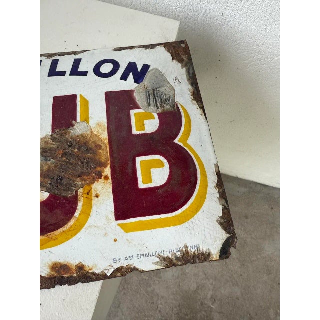 Curved Enamel Plaque from Kubor, 1930s For Sale - Image 10 of 18