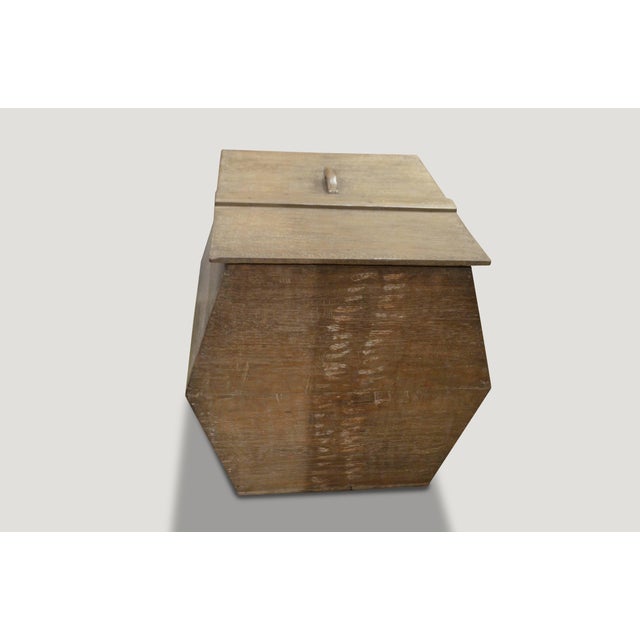Tribal Andrianna Shamaris Wabi-Sabi Teak Wood Container For Sale - Image 3 of 4