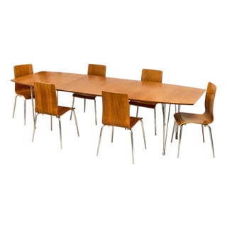 Styled After Fritz Hansen Superellipse Dining Table Set Designed by Piet Hein and Bruno Mathsson For Sale