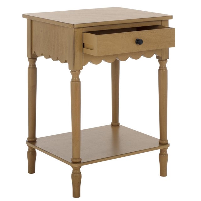 Camel Heaven Scalloped 1 Top Drawer Accnt Table in Desert Brown For Sale - Image 8 of 10
