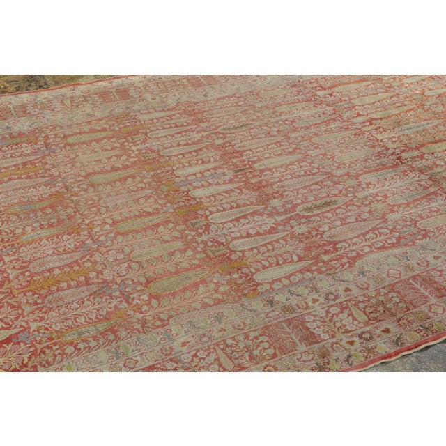 Rug & Kilim Antique Persian Tabriz Rug in Pink With Floral Lattice Design - Rug & Kilim For Sale - Image 4 of 6