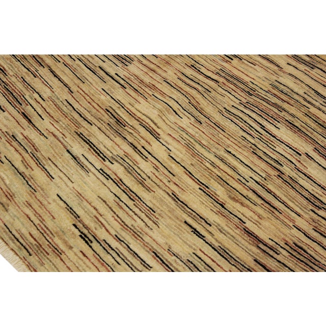 Bohemian Gabbeh Beige/Black Wool Rug - 3'9'' X 5'9'' For Sale - Image 4 of 10