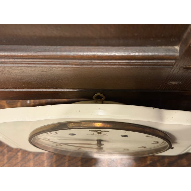 1930s German Mauthe Art Deco Glazed Ceramic Wall Clock For Sale - Image 16 of 16