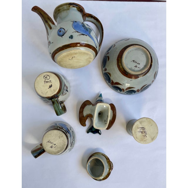 1960s 1960s Hand-Painted Mexican Tonala Pottery by Ken Edwards Collection - Set of Six For Sale - Image 5 of 18