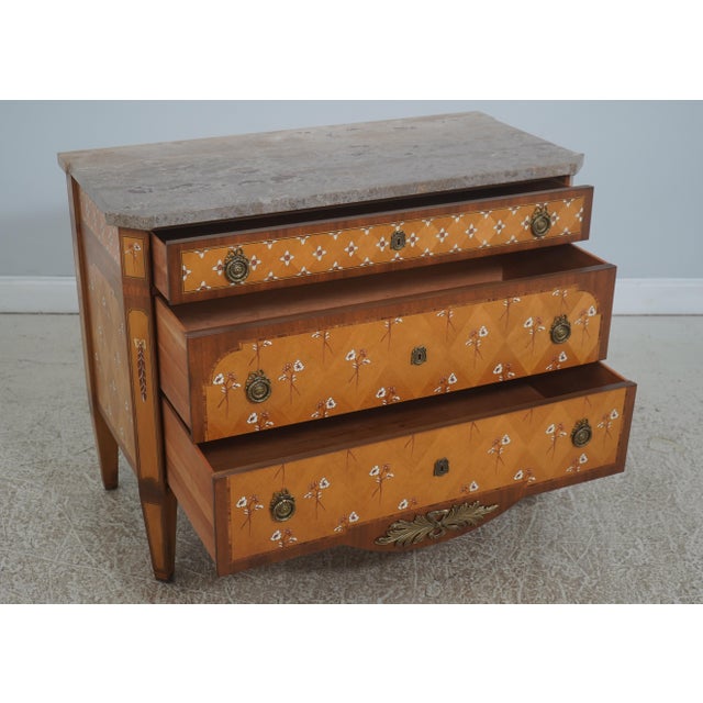 Neoclassical Ej Victor Italian Neoclassical Paint Decorated Satinwood Chest For Sale - Image 3 of 18